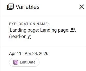 GA4 Optimizer Edit date button