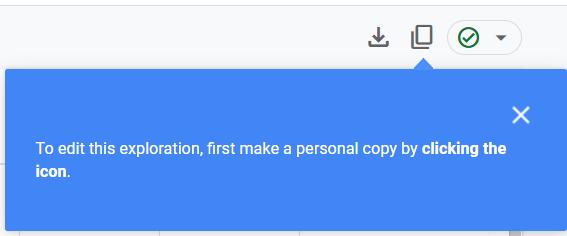 GA4 exploration read-only copy message