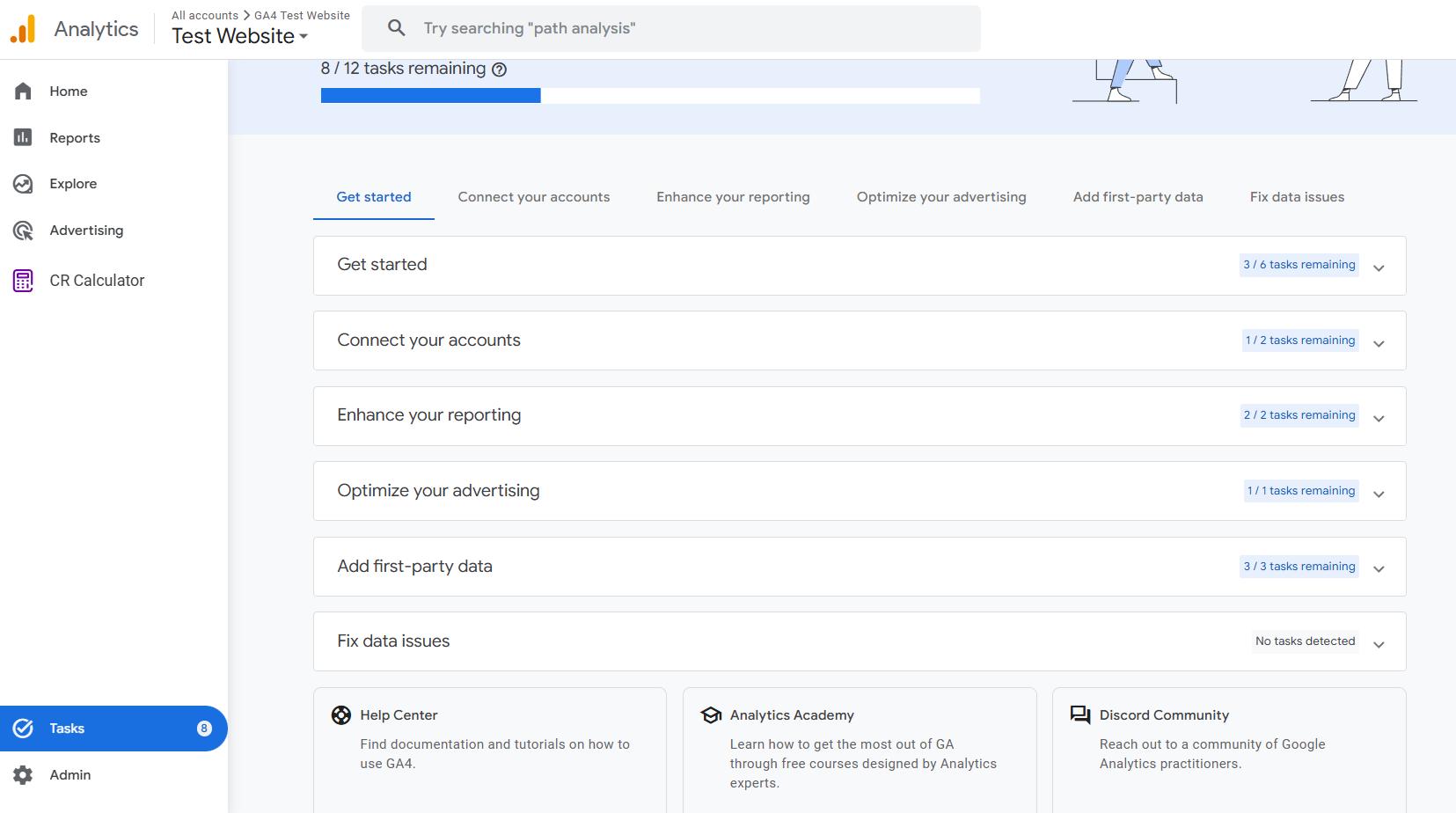 Google Analytics 4 Task Assistant Dashboard