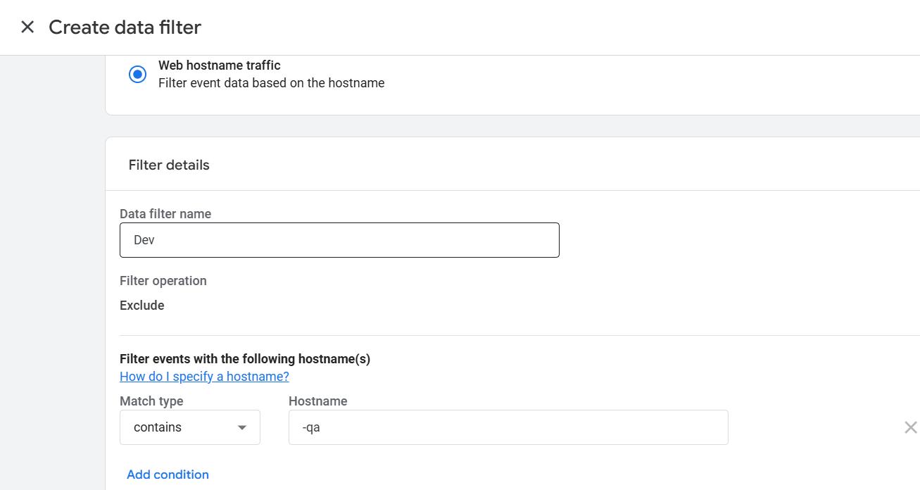 Google Analytics Exclude Hostname
